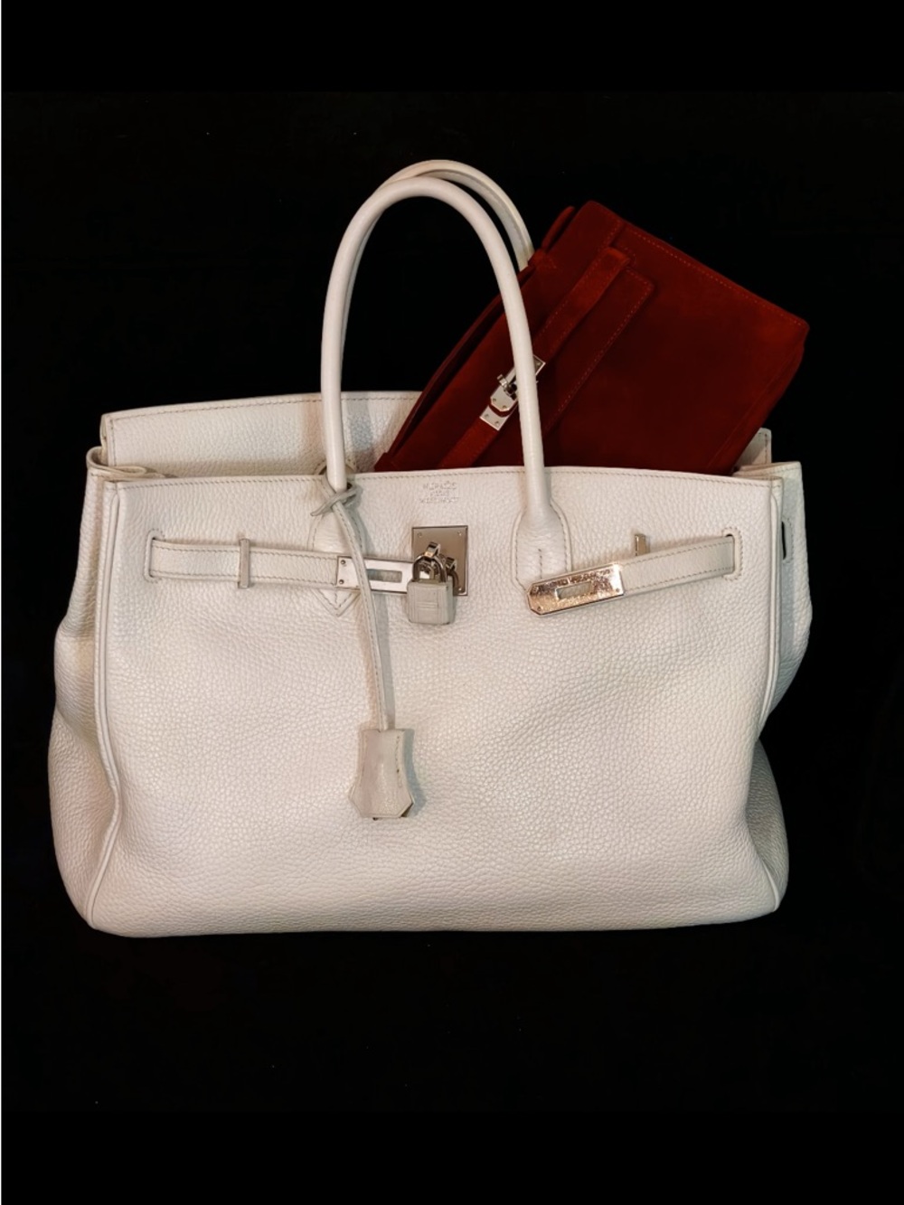 Hermes Clemence Birkin 35 bag Authentic No key/lock Pristine Like New!